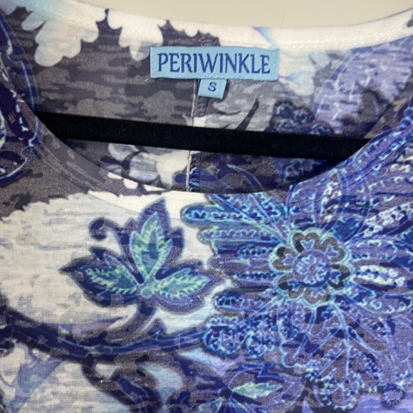 Periwinkle Womens Top Sz Small Blue Multicolored Paisley 3/4 Sleeve Tunic Shirt - Picture 5 of 11